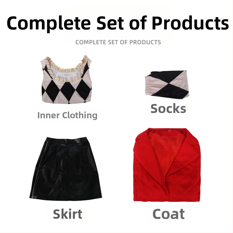 Cos kleit klounnaisele 2 Hallie Quinni mängule samas stiilis halloweeni cosplay anime kostüüm