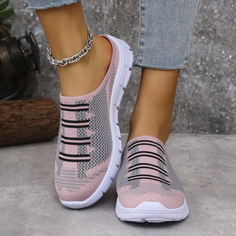 plus size lapos talpú baotou papucs női nyári új érkezés félig bebújós alkalmi cipő divatos lélegző légyszövött hálós bebújós női cipők