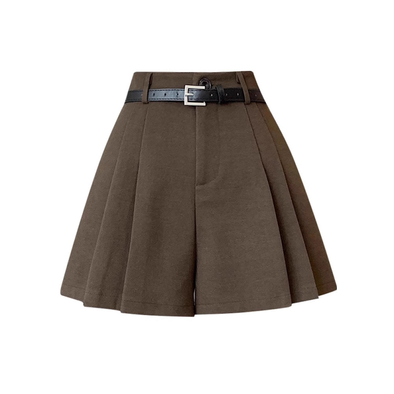 Fustă de lână cu talie înaltă, scurtă, toamna și iarna, femei, 2024, nouă, asortată, pulover, linie A, fustă cu un singur pas, fustă de șold