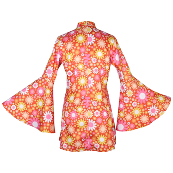 Νέα διασυνοριακή καυτή εκτύπωση κοστουμιών αποκριών 60s hippies ρετρό γυναικεία τρομπέτα ταινία και τηλεόραση με ρούχα