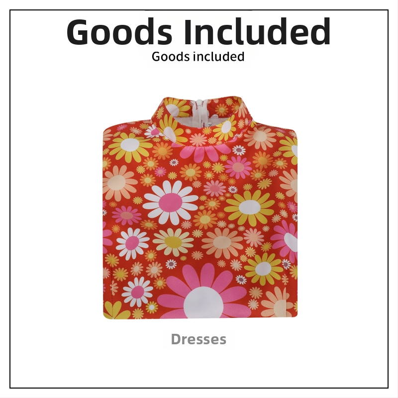 Új, határokon átnyúló, szexi halloweeni jelmeznyomtatás, 60-as évekbeli hippik, retró női trombitafilm és televízió ruházattal