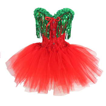 Коледа, Нова година, представление с пискюл, парти, стегнат корсет плюс клоунска пола TUTU