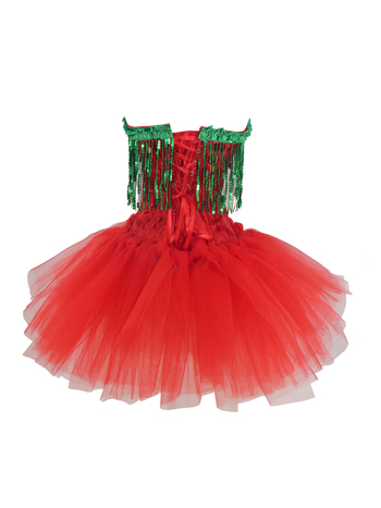 Коледа, Нова година, представление с пискюл, парти, стегнат корсет плюс клоунска пола TUTU