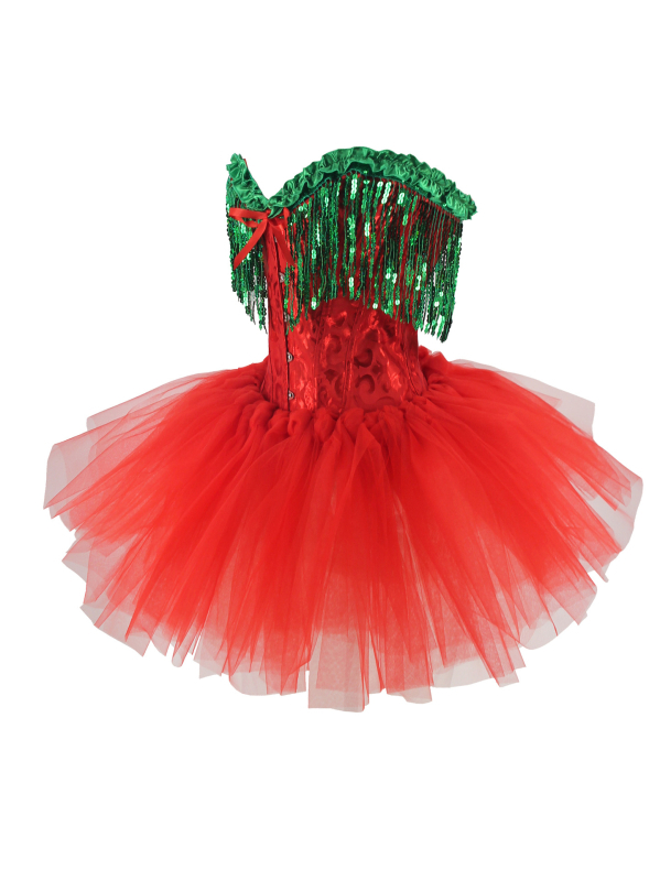 Коледа, Нова година, представление с пискюл, парти, стегнат корсет плюс клоунска пола TUTU