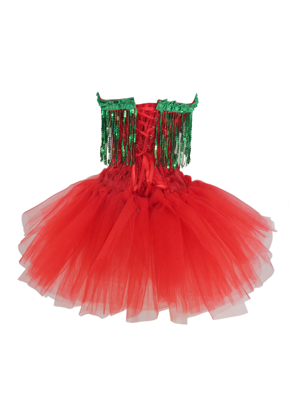 Коледа, Нова година, представление с пискюл, парти, стегнат корсет плюс клоунска пола TUTU