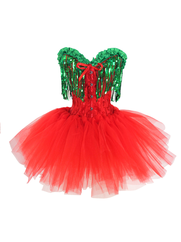 Коледа, Нова година, представление с пискюл, парти, стегнат корсет плюс клоунска пола TUTU