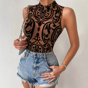 2025-ös európai és amerikai határokon átnyúló tavaszi új női szexi geometrikus mintás overál raktáron