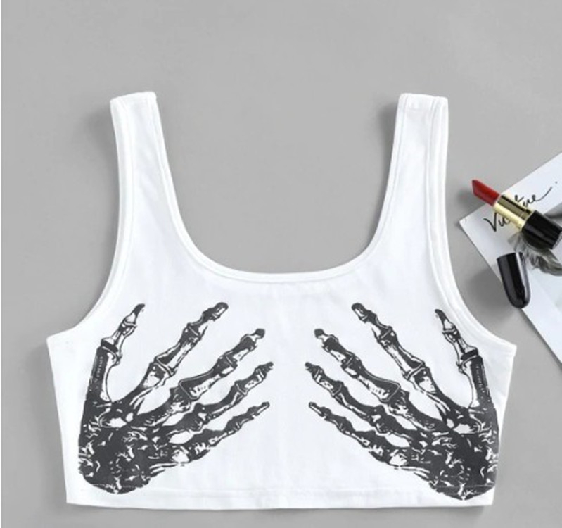 Amazon διασυνοριακό εξωτερικό εμπόριο Halloween Ευρωπαϊκά και αμερικανικά γυναικεία ρούχα Ευρωπαϊκά και αμερικανικά γιλέκο με πέντε δάχτυλα κρανίο γυναικείο σφεντόνα καυτό κορίτσι