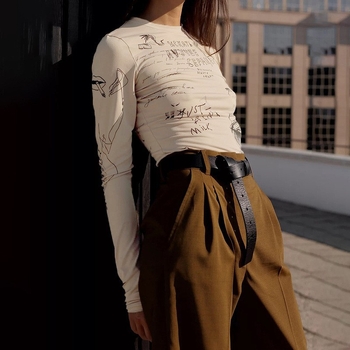 Lty584002 Őszi Új Kerek Nyakú Pulóver Mintás Hosszú Ujjú Lezser Divat Európai és Amerikai Ruházat overál