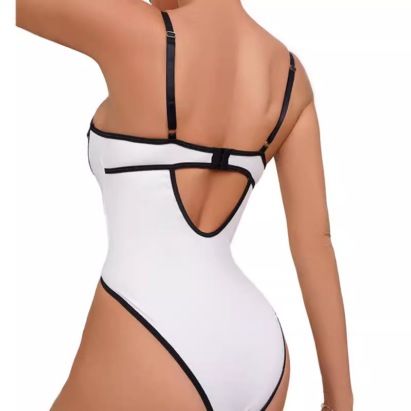 Határokon átnyúló női ruházat, európai és amerikai Spice Girls, új kontrasztos színű, alakformáló Siaman szexi, feszes, üreges, hát nélküli overall 2024