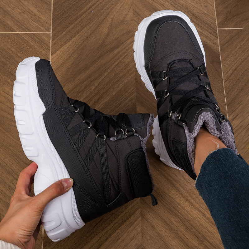 2025. gada jauni sieviešu sniega zābaki, silti ziemas puszābaki, ar flīsa oderi, sabiezināti ziemeļaustrumu kokvilnas apavi, liela izmēra sieviešu apavi ar robežu