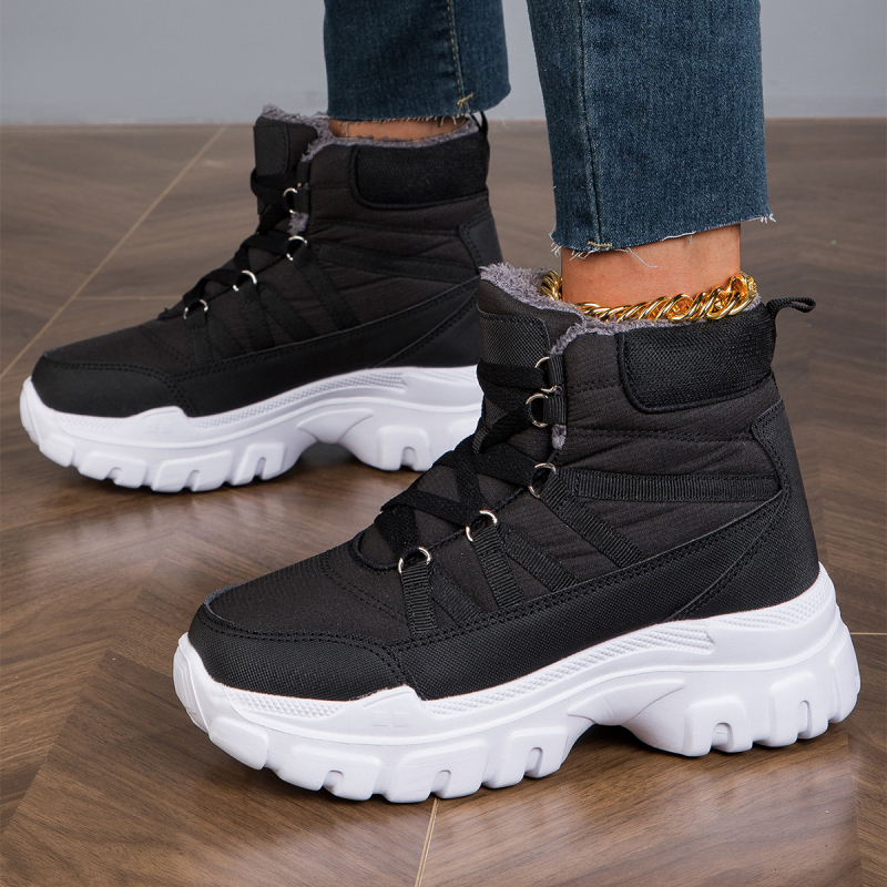 2025. gada jauni sieviešu sniega zābaki, silti ziemas puszābaki, ar flīsa oderi, sabiezināti ziemeļaustrumu kokvilnas apavi, liela izmēra sieviešu apavi ar robežu