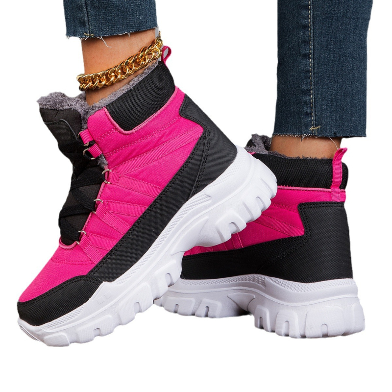 2025. gada jauni sieviešu sniega zābaki, silti ziemas puszābaki, ar flīsa oderi, sabiezināti ziemeļaustrumu kokvilnas apavi, liela izmēra sieviešu apavi ar robežu