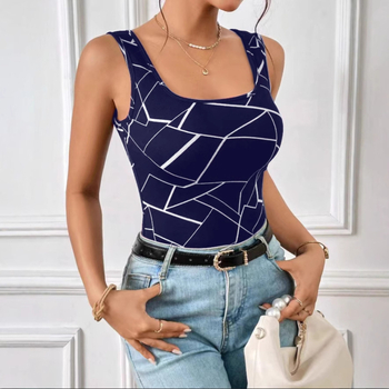 2025 Νέα Διασυνοριακά Κομψά Τυπωμένα Γυναικεία Ρούχα από Ευρώπη και Αμερική, Σέξι Καυτά Κορίτσια, Στενή Εφαρμογή, Στενή Εφαρμογή, Γιλέκο