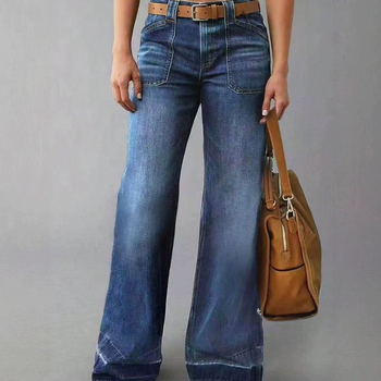 Határokon átnyúló exkluzív kívánság Amazon hot 80045# új női egyenes csőből készült, laza Joker farmer