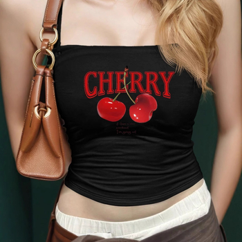 Európai és amerikai stílusú, gyümölcsmintás, karcsúsított, ujjatlan, pulóver, kis mellény, szexi, köldökhöz simuló, rövid, Spice Girl felső