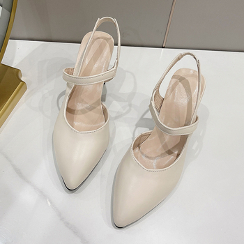 Γυναικεία σανδάλια με κλειστά δάχτυλα, καλοκαίρι 2024, άνοιξη, νέα, χοντρά τακούνια, μεσαίου μεγέθους λουράκια, μοντέρνα γυναικεία παπούτσια, casual, ψηλοτάκουνα