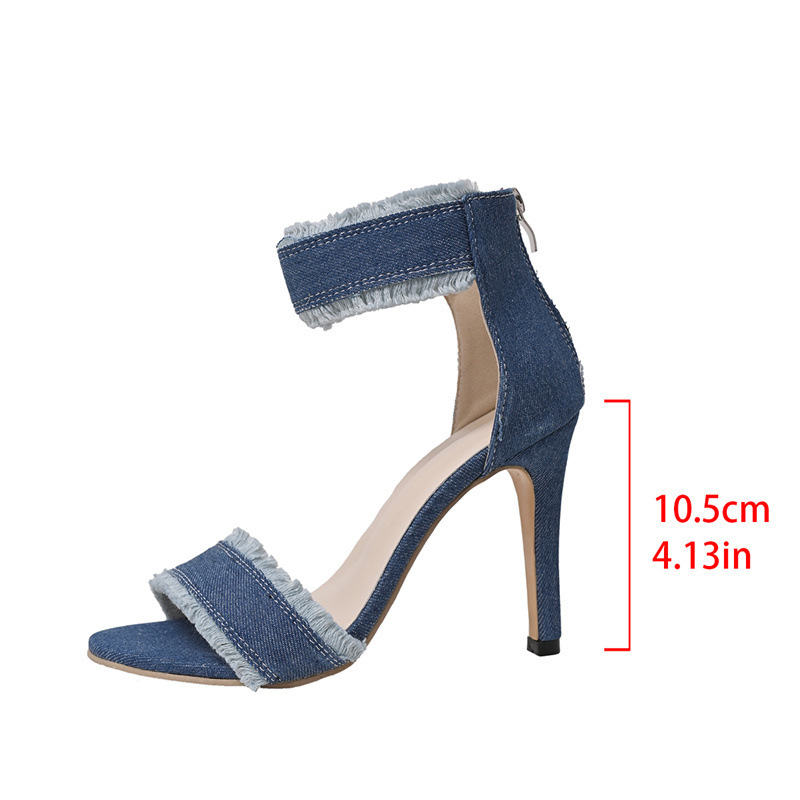 34-45 plusz méretű női cipők 41 európai és amerikai tűsarkú szandálok nőknek 42 farmer római hátsó cipzáras, minden méretben illeszkedő magas sarkú cipők 43