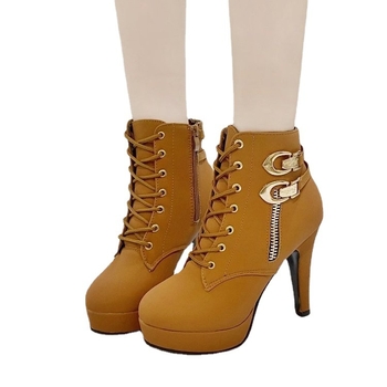 2021-es téli új, szuper magas sarkú, vékony sarkú, fűzős, rövid, hordószerű, rövid csizma, női csizmák, bőr csizmák, nagy méret, 43-as, vízálló platformos női cipők