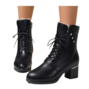 2024 őszi és téli új külkereskedelmi divatos plus size vastag sarkú Martin csizma női brit szélálló cipzáras csizma