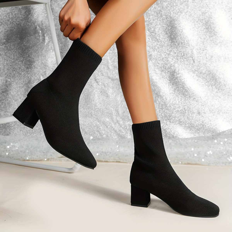 2024. gada rudens un ziema Jauni plāni zābaki Elastīgi zābaki Sieviešu zeķes līdz ikru apakšai, vidēja papēža zeķes, adītas zeķes, zābaki, biezs papēdis, augstpapēžu puszābaki