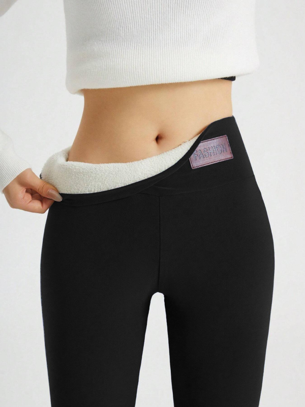 Polár bélésű, sima báránygyapjú leggings nőknek, őszi és téli magas derekú szűk nadrágok, termo nadrágok, jóganadrágok, nagy rugalmasságú, karcsúsító