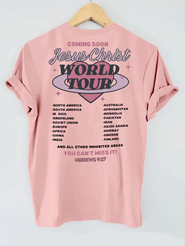 Divatos "hamarosan" szív alakú mintás pamut póló - Női lezser kerek nyakú rövid ujjú felső,