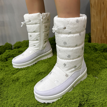 Cizme de zăpadă de iarnă pentru femei, cizme de bumbac cald, căptușite cu fleece, îngroșate, cu talpă groasă, pentru exterior, comerț exterior transfrontalier, plus mărime, cizme pentru femei