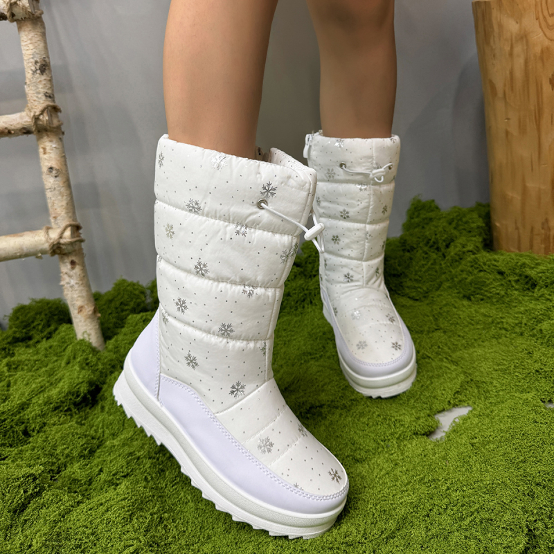 Cizme de zăpadă de iarnă pentru femei, cizme de bumbac cald, căptușite cu fleece, îngroșate, cu talpă groasă, pentru exterior, comerț exterior transfrontalier, plus mărime, cizme pentru femei