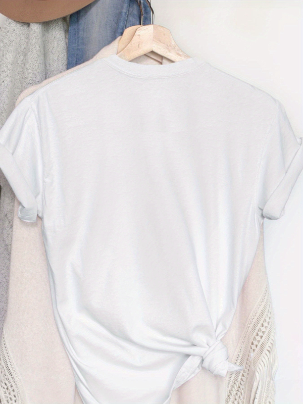 Nyári és tavaszi női rövid ujjú, kerek nyakú, lezser kabát, pillangómintás póló, fehér rózsaszín európai és amerikai pamut pulóver