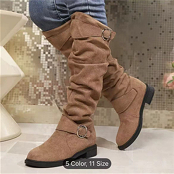 2024. aasta sügis- ja talveuued volditud vaiasaapad, naiste uued õhukesed paksu kontsaga, paksu tallaga seemisnahast moesaapad, aga ka põlvesaapad