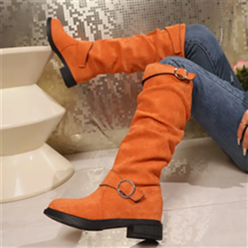 2024. aasta sügis- ja talveuued volditud vaiasaapad, naiste uued õhukesed paksu kontsaga, paksu tallaga seemisnahast moesaapad, aga ka põlvesaapad