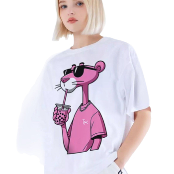 100 % grynos medvilnės, saldaus, gaivaus rašto, viršutiniai drabužiai, mažinantys amžių, laisvi, liekninantys, vėsūs, kasdieniai, patogūs, apvali iškirpte, trumpomis rankovėmis.