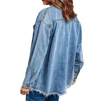 Γυναικείο Πουκάμισο American Denim Φθινόπωρο/Χειμώνας 2024, Νέο, Μικρό Πουκάμισο με Μακρυμάνικο POLO και Γιακά