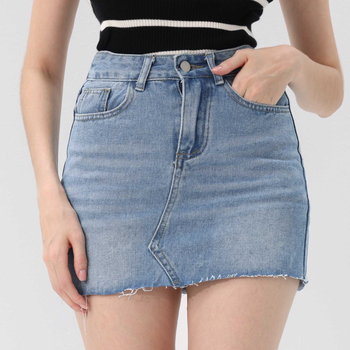 Raktáron 25 db Aliexpress Amazon határokon átnyúló tavaszi és nyári fűszeres lányos női farmer zsebes rugalmas szoknya rövid szoknya fém gombokkal