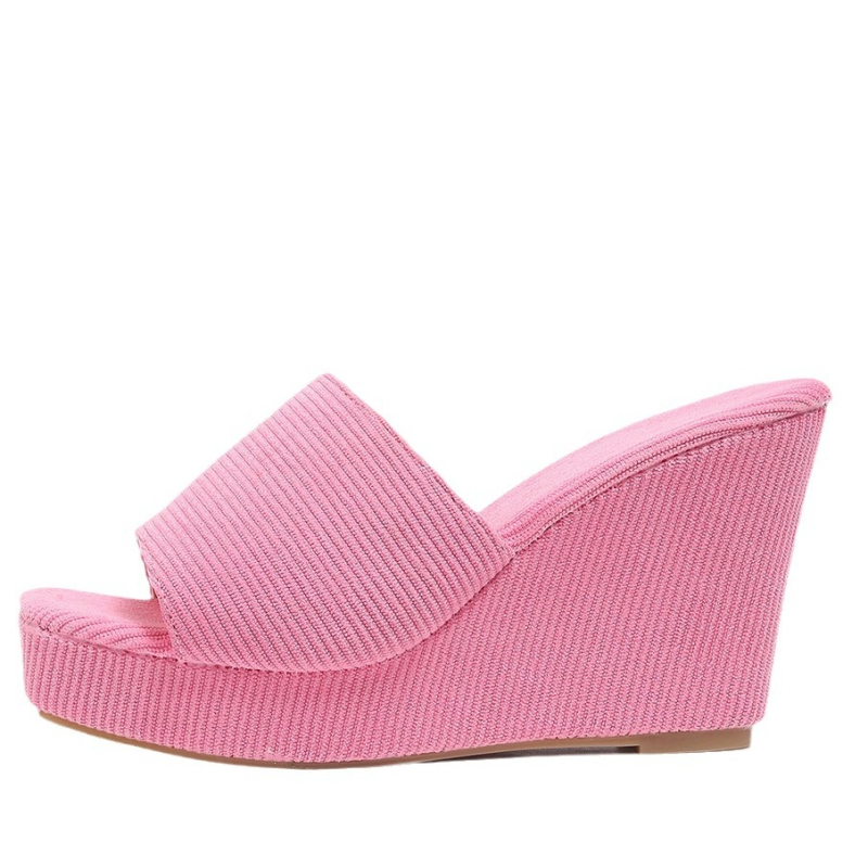 2024 új, határokon átnyúló külkereskedelmi plus size vastag aljú, lejtős sarokú, európai és amerikai muffin szélessávú, egyszínű, megemelt sarkú alkalmi cipő női