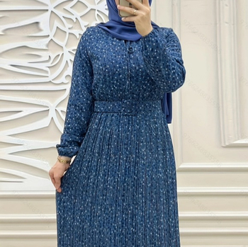 M2683 Határon Átnyúló Amazon Muszlim Női Új Sifon Virágmintás Köntös Divat Elegáns Ruha