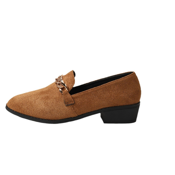 Határokon átnyúló külkereskedelem, plus size hegyes sarkú női cipők, 2024 tavasz és ősz, új, sekély babmintás, láncos női cipők nagykereskedelemben