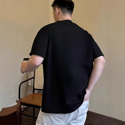 Férfi rövid ujjú, 180 g-os, 100% pamut "Holdfénykép" mintás póló, divatos, márkás, laza, alkalmi, sokoldalú, divatos, nyári