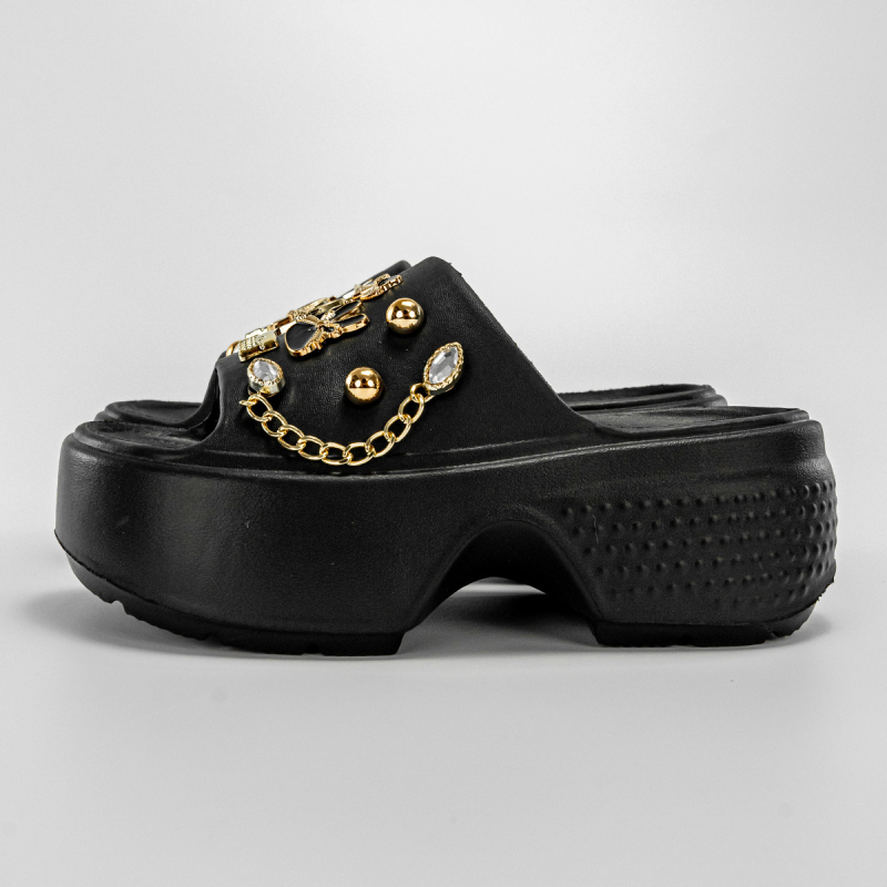 Papucs Női nyári ruha 2024 Új érkezés Arany esernyő Nyúl Vastag aljú Csúszásgátló Internet Népszerű Papucsok Tengerparti Strandcipő