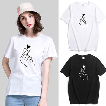 Divatos, kerek nyakú, rövid ujjú, 2023-as nyári, új, határokon átnyúló női, lezser, külkereskedelmi divatos, szívecskénél lazább póló.