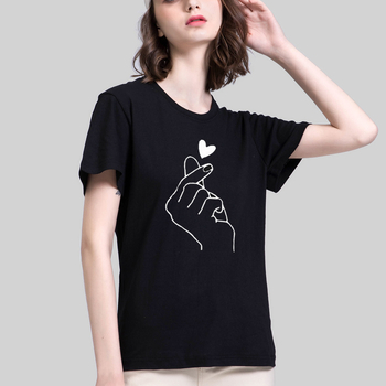 Divatos, kerek nyakú, rövid ujjú, 2023-as nyári, új, határokon átnyúló női, lezser, külkereskedelmi divatos, szívecskénél lazább póló.