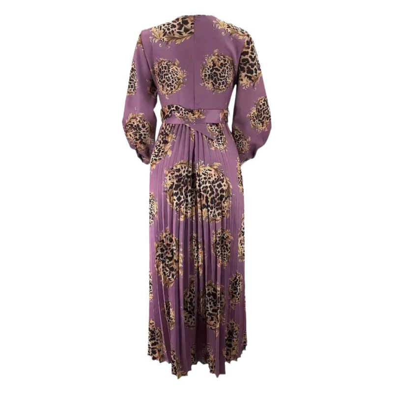 M2669 Transfrontalieră Amazon Femei Orientul Mijlociu musulman nou model leopard plisat rochie elegantă la modă