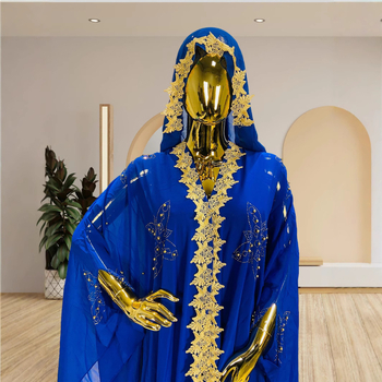 Skara Naujas stilius Karšto gręžimo nagų karoliukai Siuvinėtos nėrinių musulmoniškos suknelės Afrikos didelio dydžio moteriškas gobtuvas