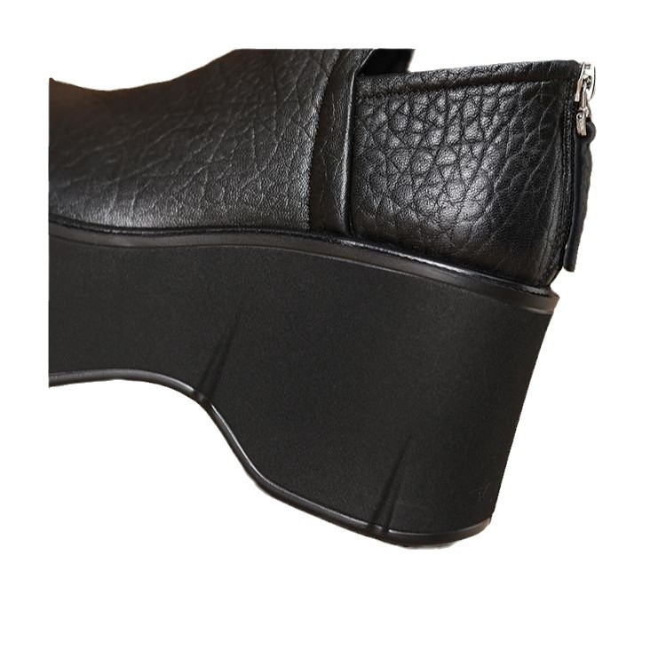 Kis, szupermagas sarkú csizma, vastag talpú, puha bőr rövid csizma, 2024-es új téli európai és amerikai platformos divatos egyrészes csizma