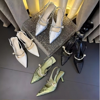 Νέα κοσμικά ψηλοτάκουνα σανδάλια κινεζικού στιλ εθνικής μόδας γυναικών καλοκαίρι 2024 νέα ρετρό κομψά μονόστρωμα παπούτσια με λεπτό τακούνι φόρεμα