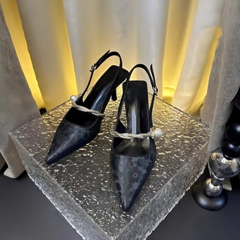 Νέα κοσμικά ψηλοτάκουνα σανδάλια κινεζικού στιλ εθνικής μόδας γυναικών καλοκαίρι 2024 νέα ρετρό κομψά μονόστρωμα παπούτσια με λεπτό τακούνι φόρεμα