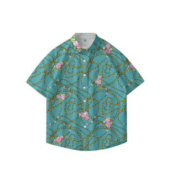 Amazon új, határokon átnyúló férfi divatos, nyomtatott hawaii rövid ujjú ing, alkalmi, minden mérkőzésre alkalmas kardigán, felsőrész