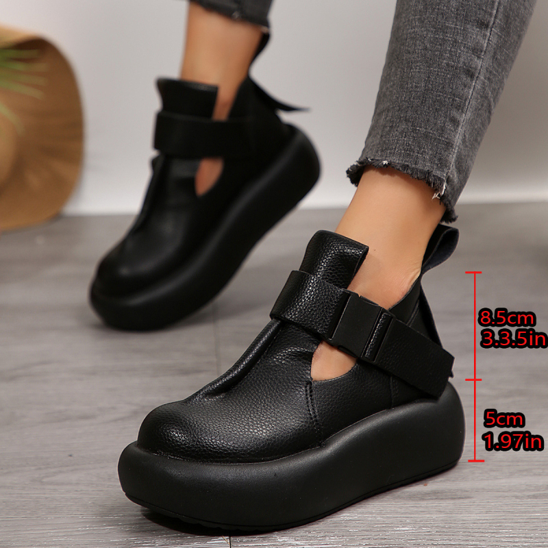 2025 tavaszi és téli új retro női cipők lezser vastag talpú sarkú üreges csatos cipő női gyártók nagykereskedelemben