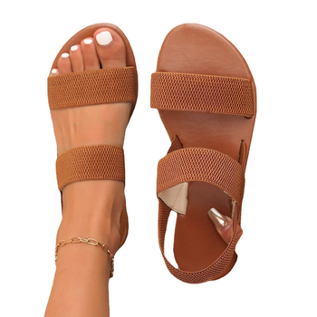 Külkereskedelmi plus size lapos szandálok 2024 új, kerek orrú, nyitott orrú, lapos strandszandálok női szandálokhoz